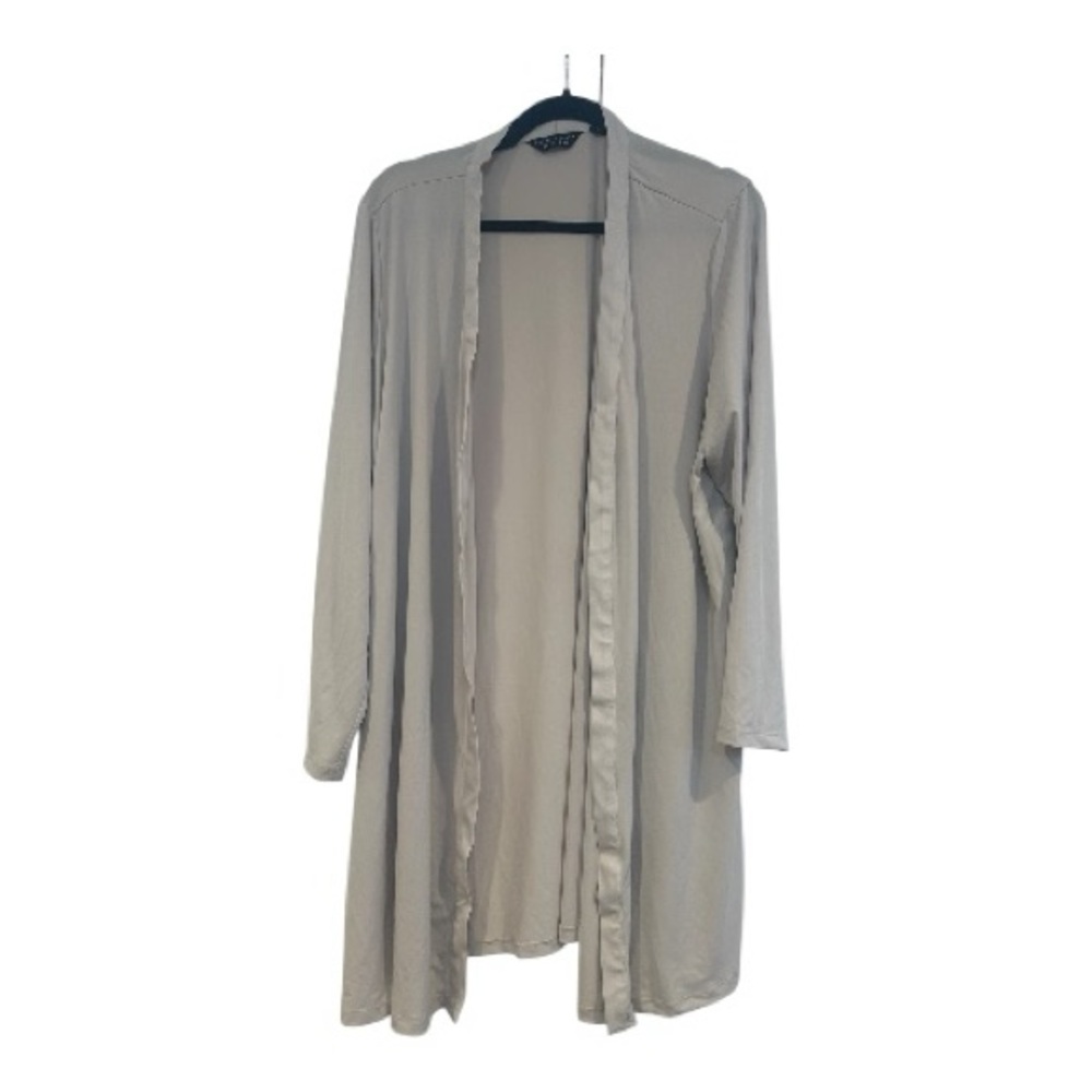 Susan graver Women’s Liquid knit Duster Cardigan Plus 2X Tan Neutral